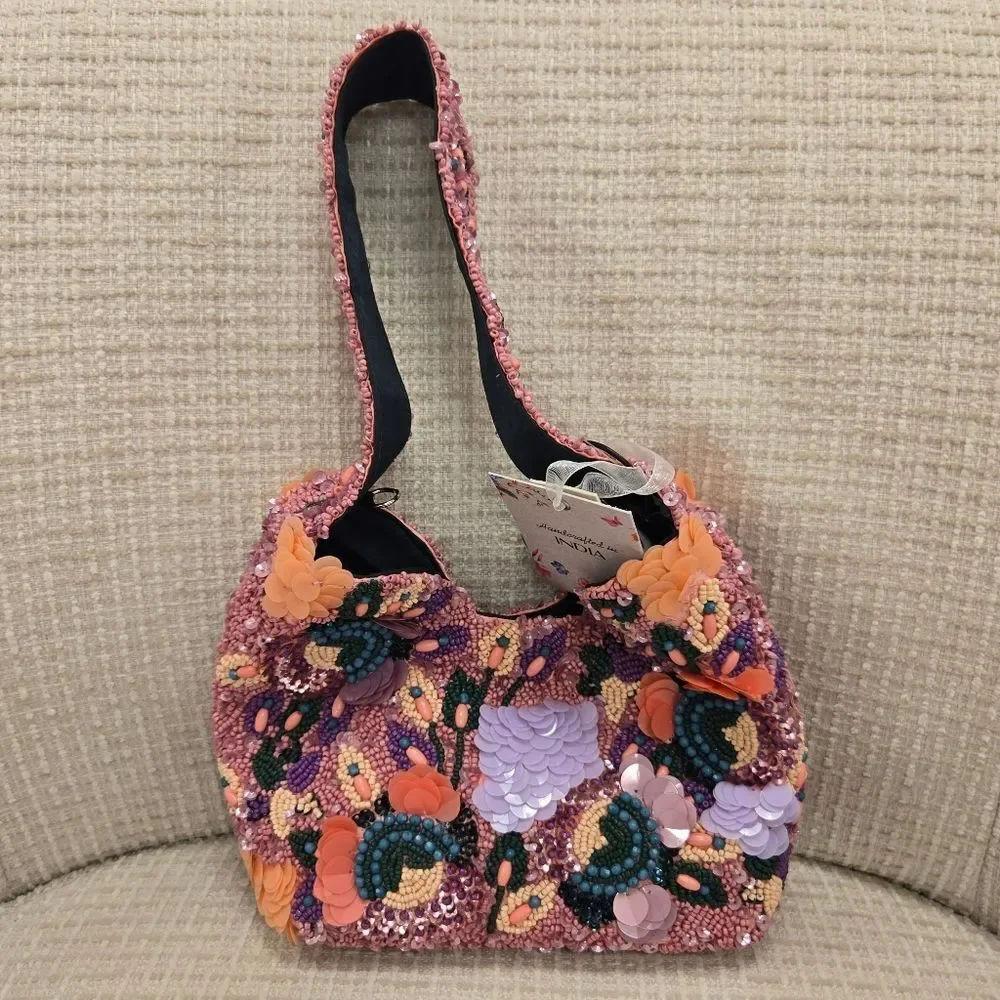 Stylish Multicolor Beaded Handbag